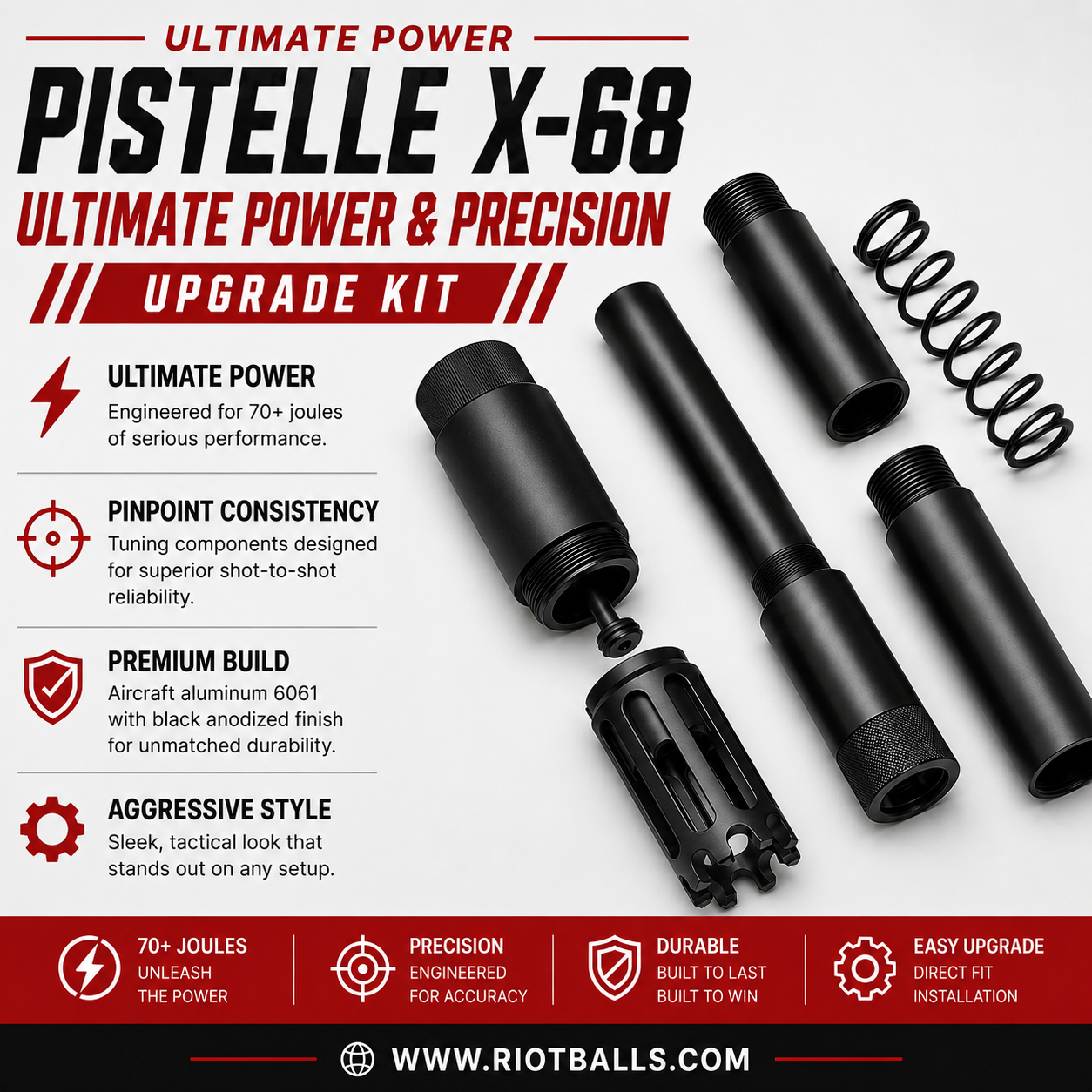 Combo Pistelle X-68 150J+ Full Tuning Kit | Aluminum | Complete Performance Upgrade